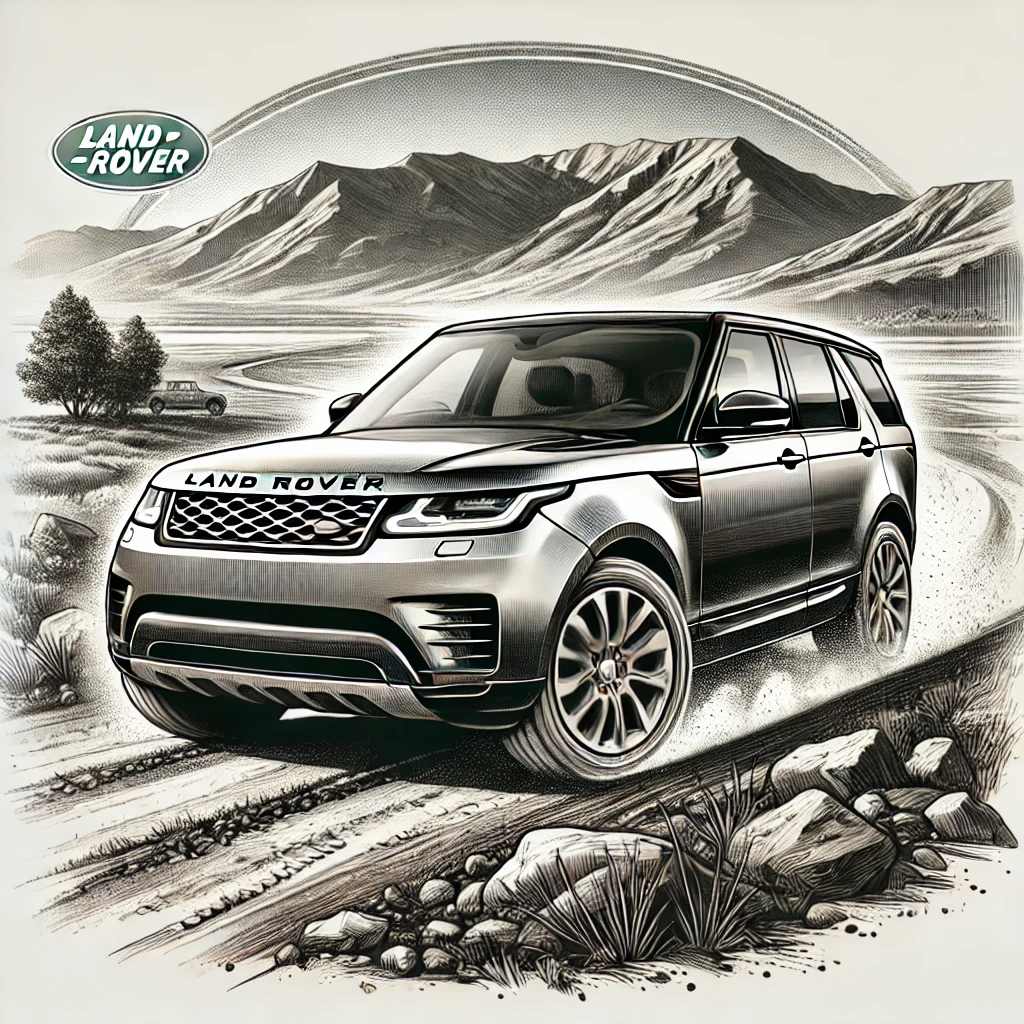 Overview of Belt Specifications for Land Rover Vehicles 1 Overview of Belt Specifications for Land Rover Vehicles DALL·E 2024 07 17 11.47.58 A detailed illustration of a Land Rover vehicle. The car is set against a rugged outdoor landscape with mountains in the background and a dirt road l